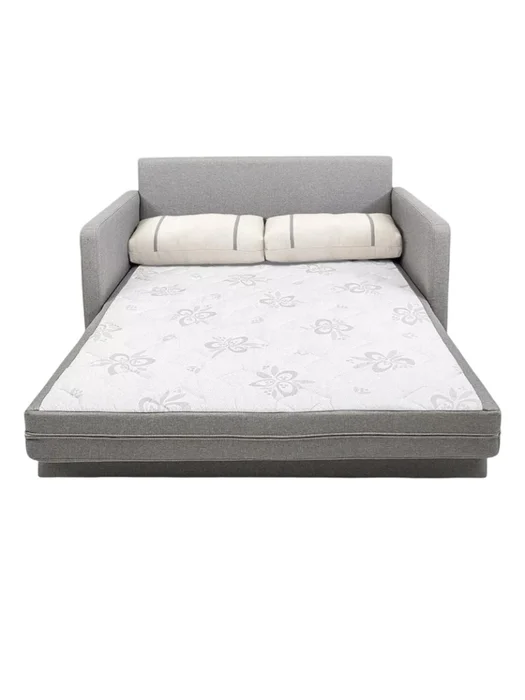 SOFA CAMA 1.76 MTS - PARRILLA EXTENSIBLE - TELA GRIS CLARO - ALMOHADONES PEQUEÑOS EN TELA CLARA en Gris - Sillones y sofás, Uruguay | Champagne Home, vista 2
