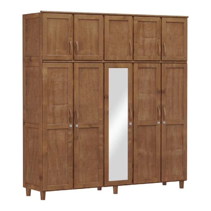 Ropero Placard 10 Puertas 3cajones 100% Madera Línea Clásica en Madera natural - Roperos y placares, Uruguay | Muebles Express