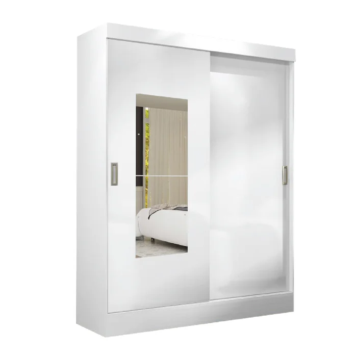 Ropero 2 Puertas Corredizas Mdp 2 Cajones 6 Estantes Blanco - Roperos y placares, Uruguay | Muebles Express