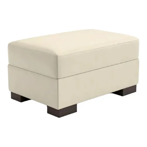PUFF DOMINI OTTOMAN - 100% CUERO - PERLA MATE en Blanco - Butacas, banquetas y puffs, Uruguay | Champagne Home