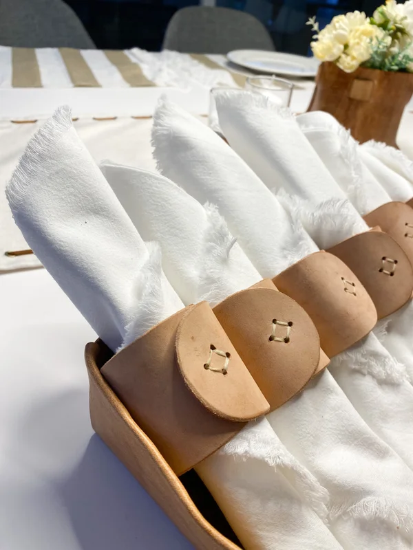 Servilleteros de cuero natural – Set x6 - Textiles, Uruguay | Dreams On Time, vista 22