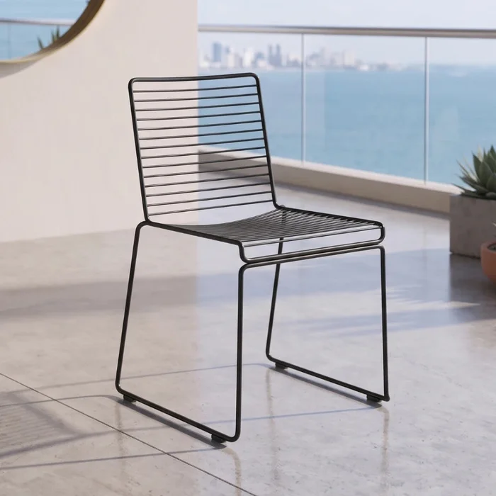 Silla De Exterior Metal Apilable - Negro en Negro - Sillas, Uruguay | Ecowood