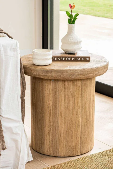 MESA DE COSTADO - OLMO ANTIGUO en Madera natural - Mesas de living, Uruguay | La Iberica