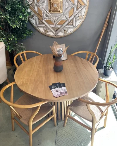 Mesa De Comedor Ozark Home Dinamarca 4 Sillas 120 Cm Diametr A Eleccion en Madera natural - Mesas de comedor, Uruguay | Ozark Home, vista 4