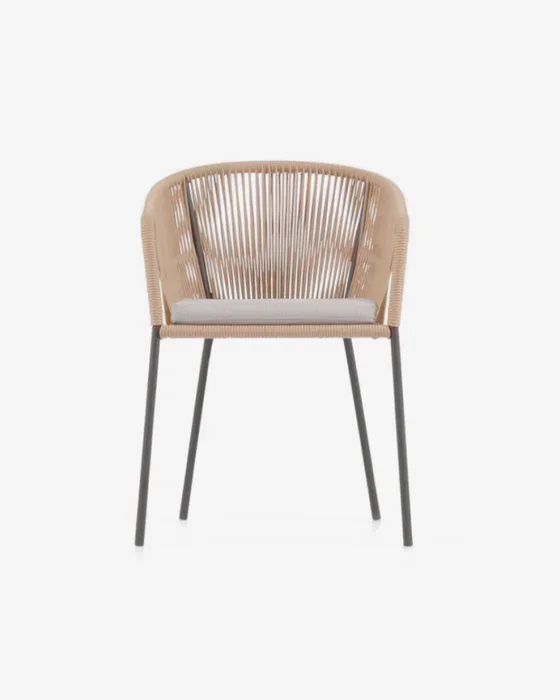 Silla Yanet - de cuerda beige y patas de acero galvanizado en Beige - Sillas, Uruguay | Kavehome, vista 7