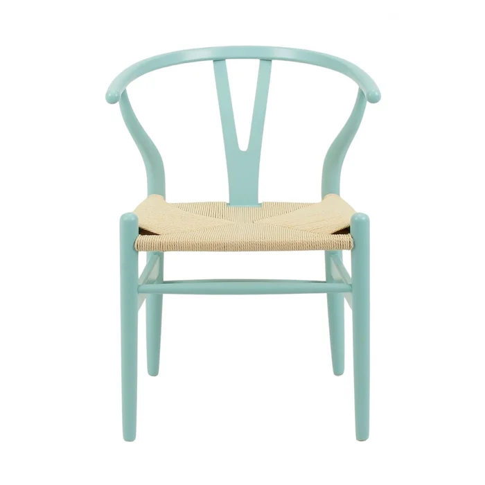 Silla Wishbone - Madera de Haya y Rattan natural - Celeste en Azul - Sillas, Uruguay | Rústico Hogar, vista 4