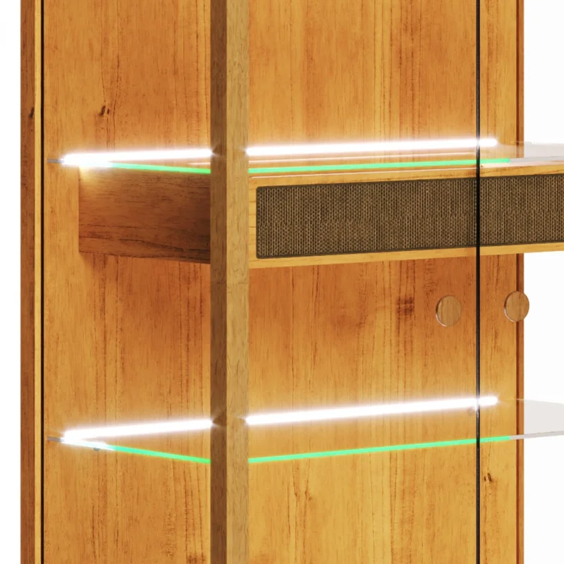 Cristalero con Luz LED DUNE - Linea Manhattan - Natural en Madera natural - Aparadores y recibidores, Uruguay | Rústico Hogar, vista 4