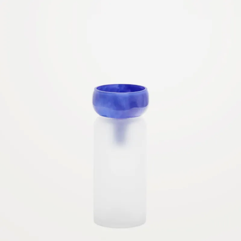 Jarrón Kelse de vidrio transparente y azul 30,5 cm en Azul - Jarrones, Uruguay | Kavehome