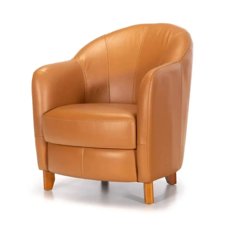 Butaca 100% Cuero - Bull - Camel en Marrón - Sillones y sofás, Uruguay | Ecowood