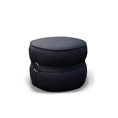 Puff 100% Cuero - Mia - Negro - Sillones y sofás, Uruguay | Ecowood