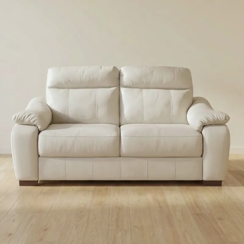 Sofa 2 Cuerpos Cuero-100-natural Natural-beige Laurent Marfil en Blanco - Sillones y sofás, Uruguay | Divino