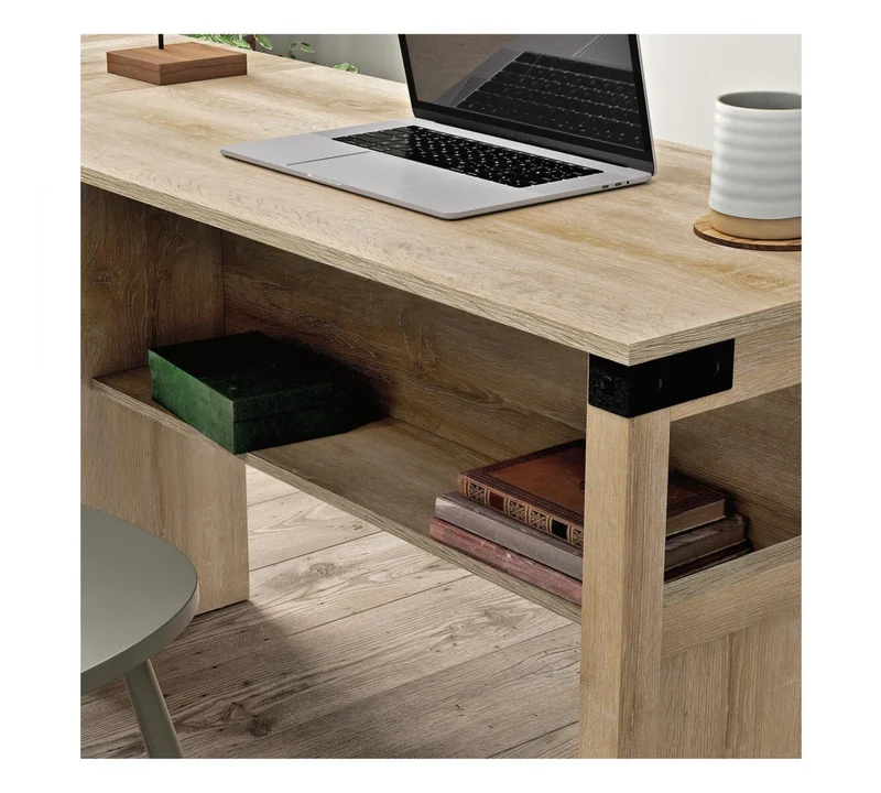 Escritorio Esquinero en L de Oficina - Sauder - Linea Bridge Acre en Madera natural - Escritorios y sillas de escritorio, Uruguay | Rústico Hogar, vista 3