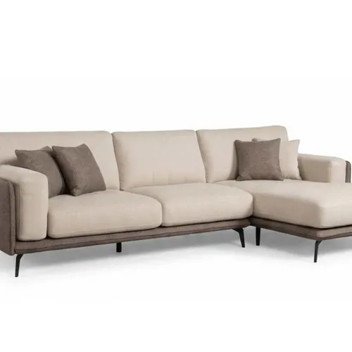 Sofa con Chaise Longue DÚO - Beige en Beige - Sillones y sofás, Uruguay | Finkel