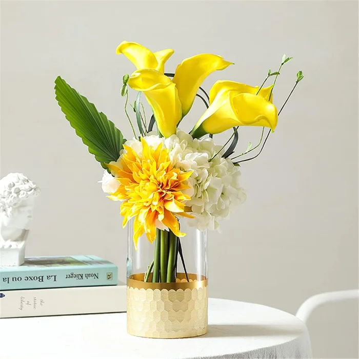 FLORERO VIDRIO TRANS. D10x15CM DORADO en Dorado - Jarrones, Uruguay | Koz, vista 2
