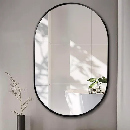 Espejo Oval negro 70x100cm en Negro - Espejos, Uruguay | Alta Gracia Deco