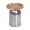 Mesa Lateral Small Madera-y-aluminio Gris Silver Plata en Gris - Mesas de living, Uruguay | Divino, vista 2 de 4