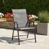 Silla de Textilina con apoyabrazos Plegable en Gris - Muebles para el exterior, Uruguay | Rústico Hogar, vista 2 de 3