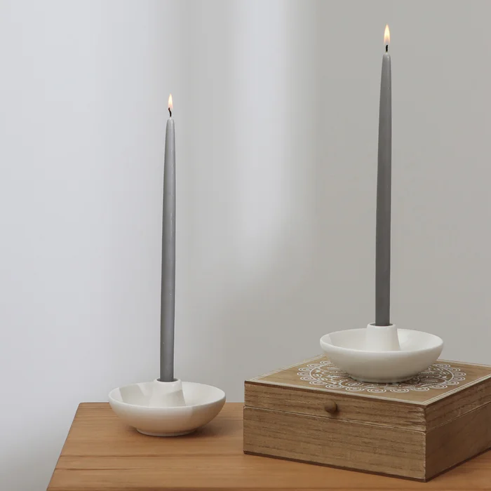 Set x2 Vela Color en Gris - Velas y Portavelas, Uruguay | Tiendas Montevideo