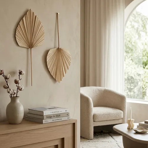 Hoja Modelo Junco en Madera natural - Decoración de pared, Uruguay | Indrana