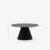 Mesa de centro Wilshire de cristal templado y metal con acabado pintado negro mate Ø 80 cm en Negro - Mesas de living, Uruguay | Kavehome, vista 5 de 5