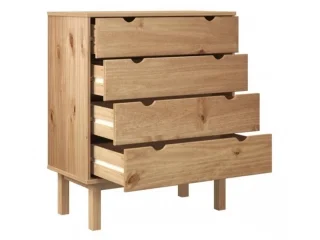 Comoda 4 C Mel/Gris Linea Nordica en Madera Maciza en Mel/Blanco - Cómodas, Uruguay | Quesal, vista 14