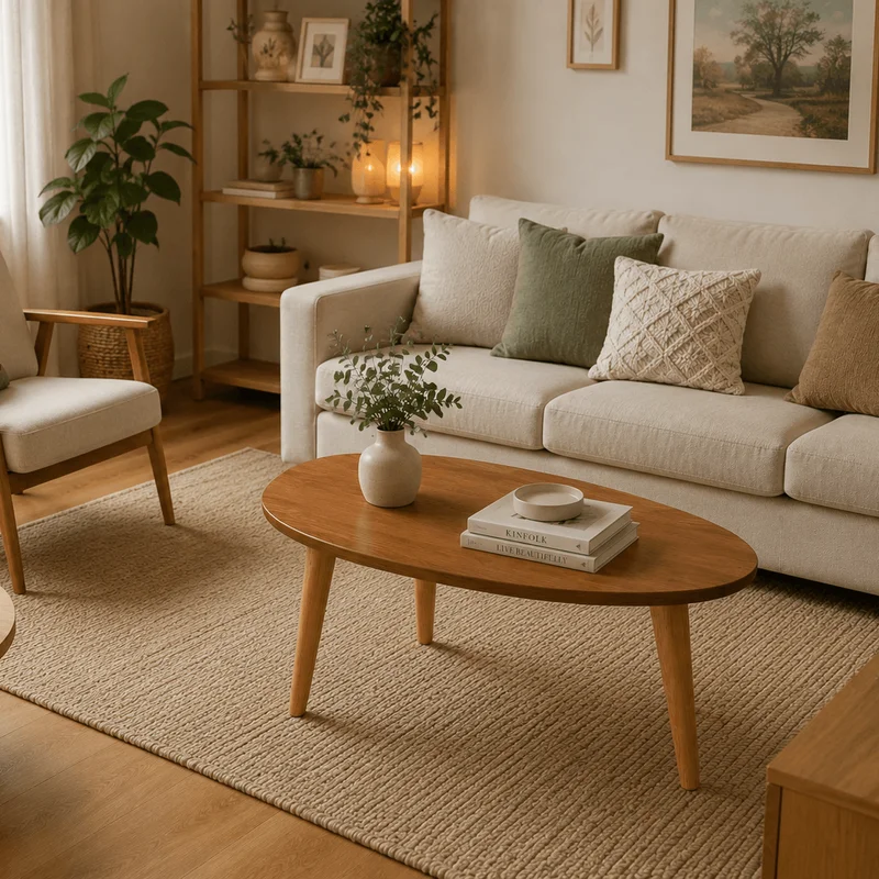 Mesa Aira 74cm - Madera Maciza en Marrón - Mesas de living, Uruguay | Balton, vista 3