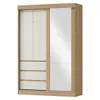 Ropero Armario Bagdá MDF 100% Premium Puertas Mixtas 2 Batientes y 1 Corrediza 3 Cajones y Espejo - Castaño Off White - Roperos y placares, Uruguay | Mulata, vista 5 de 9