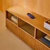 Mueble TV Helvine 4 puertas y 2 cajones chapa de roble y cristal templado 200x54cm FSC 100% en Marrón - Muebles para TV, Uruguay | Kavehome, vista 3 de 9