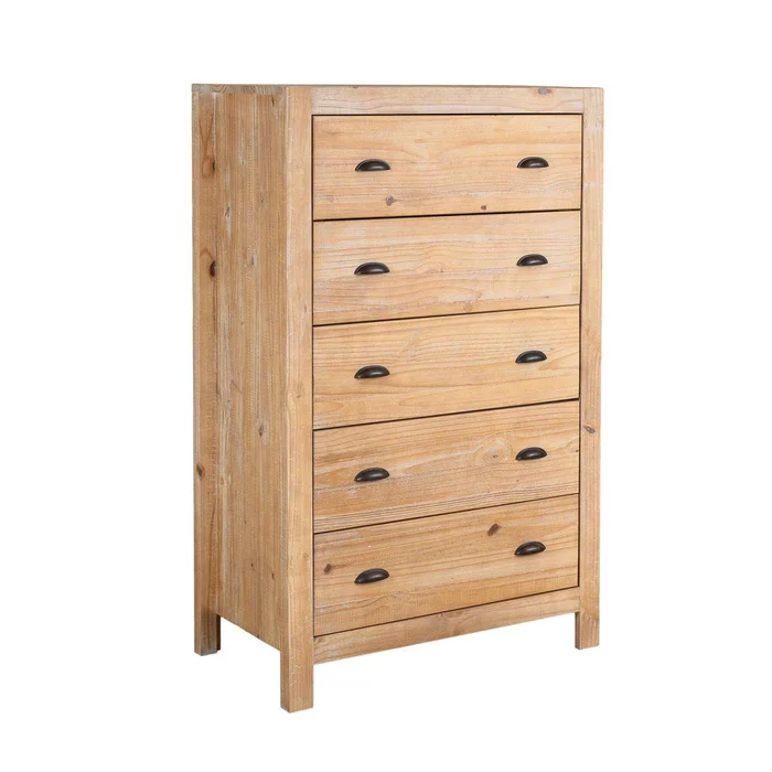 Comoda Cajonera 5 Cajones Madera Natural-beige Montauk en Madera natural - Cómodas, Uruguay | Divino, vista 3
