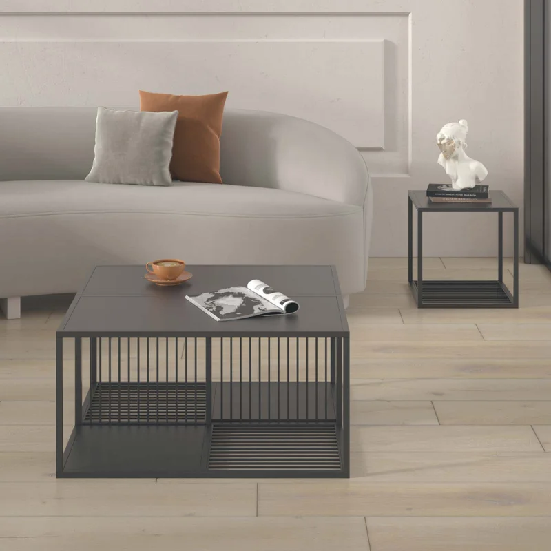 Mesa Lateral Metal Negro Olivia en Negro - Mesas de living, Uruguay | Divino, vista 6