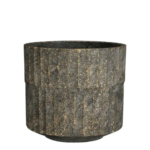 Maceta Small Cemento Negro Apiro en Negro - Jarrones, Uruguay | Divino