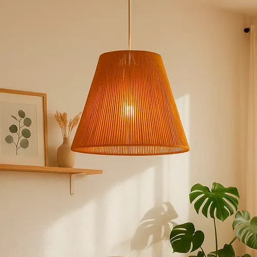 Lámpara de techo Aren Sisal en Naranja - Lámparas colgantes, Uruguay | Alta Gracia Deco