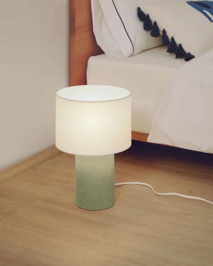 Lámpara de mesa Bianella - de pana turquesa en Beige - Lámparas de mesa, Uruguay | Kavehome, vista 2