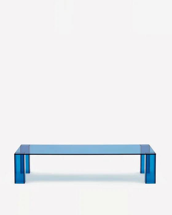 Mesa de centro Adularia de cristal templado - azul 140 x 60 cm en Azul - Mesas de living, Uruguay | Kavehome, vista 6