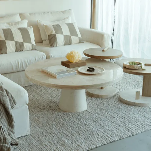 MESA CENTRO CESAR MARMOL en Off-white - Mesas de living, Uruguay | Masinfinito Casa