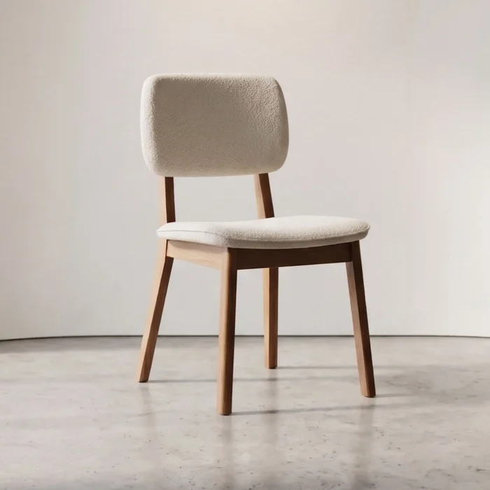 Silla de Comedor Classic - Línea Manhattan - - Tela Bouclé/Natural en Beige - Sillas, Uruguay | Rústico Hogar