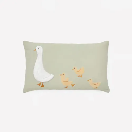 Almohadón Milu de algodón verde bordado de oca 30 x 50 cm en Verde - Textiles, Uruguay | Kavehome