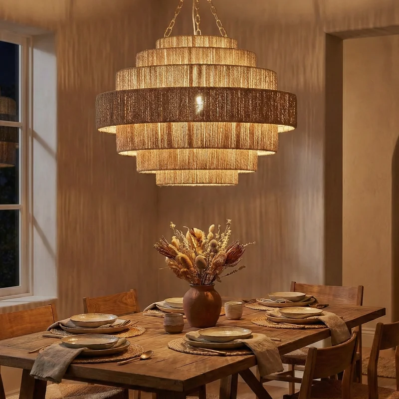 Colgante Nativa Cascada Fibras en Beige - Lámparas colgantes, Uruguay | La Perla, vista 4