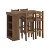 Desayunador 4 Bancos Cocina Comedor Madera - Nogal en Marrón - Mesas de comedor, Uruguay | Ecowood, vista 1 de 4