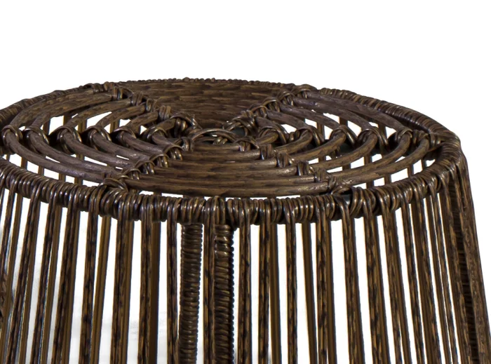 PUFF EN RATTAN SINTETICO 2162CF DIAM.43X33H CM en Marrón - Muebles para el exterior, Uruguay | Vinibel, vista 2