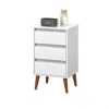Mesa De Luz Alta 3 Cajones Estilo Retro Nórdico 100% Mdp Blanco - Mesas de luz, Uruguay | Muebles Express, vista 1 de 3