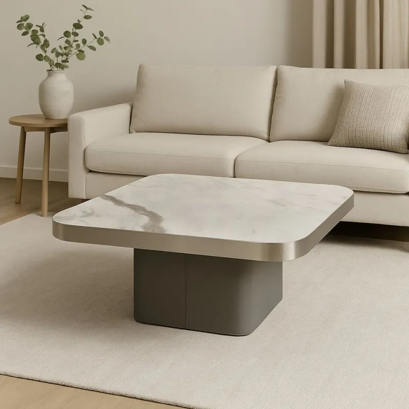 MESA DE CENTRO TRIESTE BLANCO CUADRADO/A en Gris - Mesas de comedor, Uruguay | Viasono