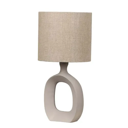 Lámpara De Mesa Metal Natural-beige Curve en Beige - Lámparas de mesa, Uruguay | Divino