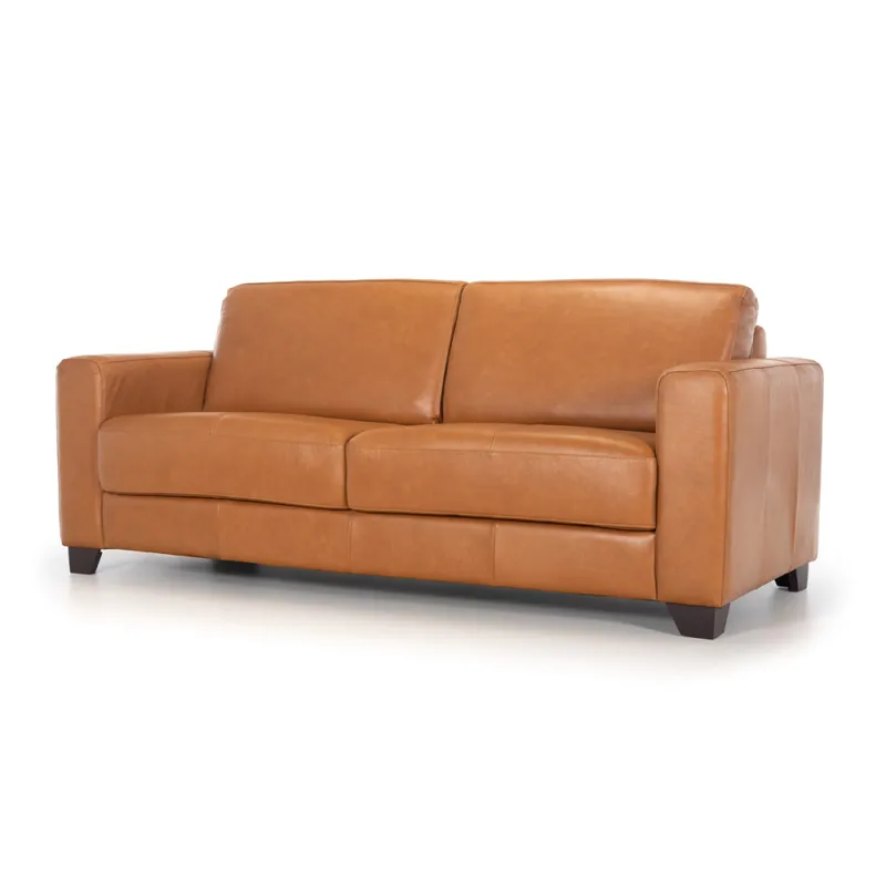 Sofá Napoli - Cuero Básico - 3 cuerpos - Camel en Marrón - Sillones y sofás, Uruguay | NYR