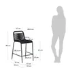 Taburete Lambton de cuerda - negro y acero con acabado negro altura 62 cm en Negro - Butacas, banquetas y puffs, Uruguay | Kavehome, vista 8 de 8
