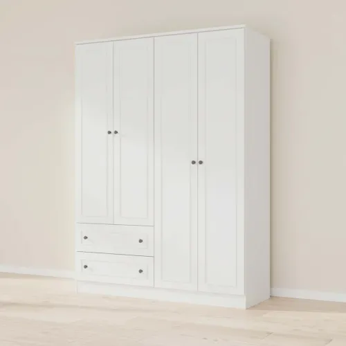 Placard 4 Puertas Mdf Blanco Americano Plus en Blanco - Roperos y placares, Uruguay | Divino