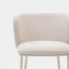 Taburete Ciselia de chenilla beige y acero beige altura 65 cm en Beige - Butacas, banquetas y puffs, Uruguay | Kavehome, vista 5 de 9