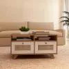 Mesa De Centro Living 2 Cajones 2 Estantes Con Patas en CINAMOMO OFF WHITE - Mesas de living, Uruguay | Soy Hogar, vista 4 de 8
