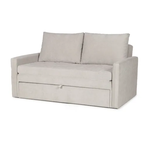 Sofá Cama Poliana - Tela Microfibra - Kruger 02-152 (Beige) en Beige - Sillones y sofás, Uruguay | NYR