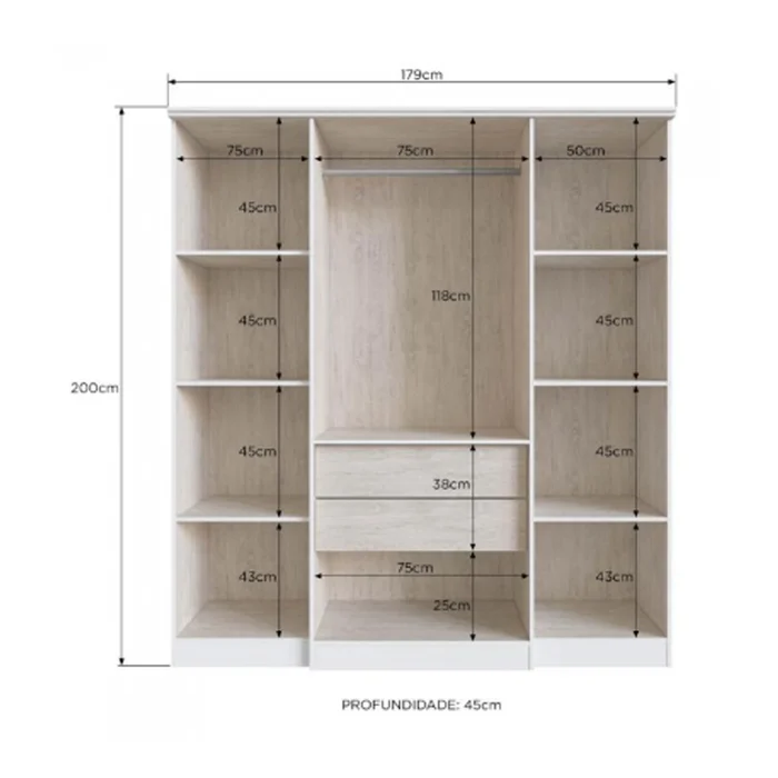 Ropero 4 Puertas 2 Cajones Varios Estantes Y Espejos 100%mdp Blanco en Blanco - Muebles, Uruguay | Soy Hogar, vista 6